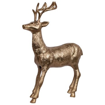 RENIFER ŚWIĄTECZNY FIGURKA METALOWY ZŁOTY