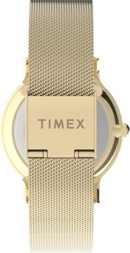Zegarek damski na bransolecie złotej Timex kwiaty