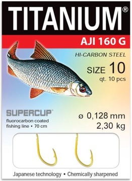 HACZYKI Z PRZYPONEM TITANIUM PŁOCIOWY AJI R.10