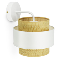 Lampa Ścienna Kinkiet Biała Rattan K1 Kleo LED