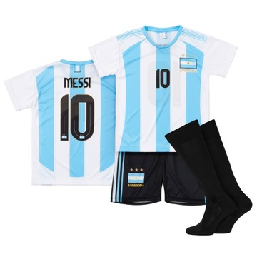 MESSI ARGENTYNA 10 strój piłkarski + getry