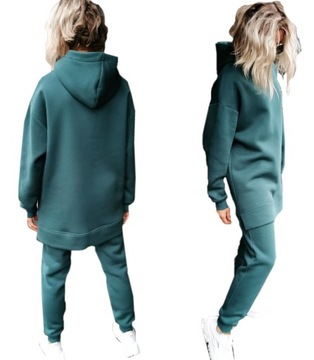 S030 BUTELKOWY CIEPLUTKI Z DŁUGĄ BLUZĄ OVERSIZE M