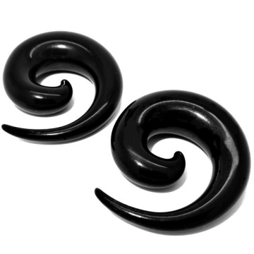 Спиральный расширитель для ушей, черный 16 мм