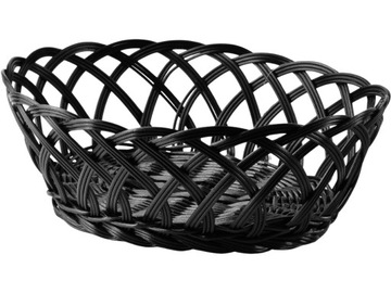 CZARNY Pojemnik Koszyk Na PIECZYWO BUŁKI 25 x 20 x 10 cm - Polirattan