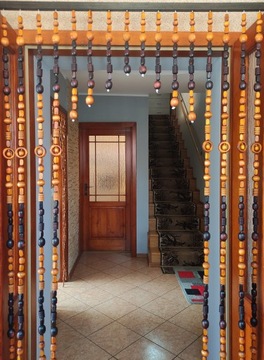 ВЫРЕЗ ШТОРЫ - ЭКРАН ДЕРЕВЯННЫЕ БУСЫ -100см -