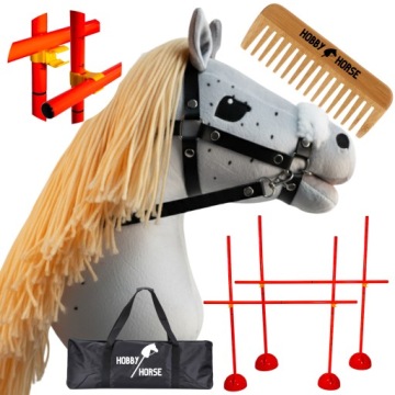 Set Hobby Horse Kůň Na Tyči A4 2x Překážka Na Skákání Skokanky 120CM