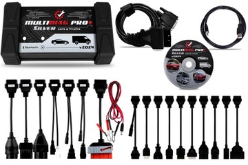 ИНТЕРФЕЙС OBD2 УНИВЕРСАЛЬНЫЙ ДИАГНОСТИЧЕСКИЙ MULTIDIAG PRO+ SILVER 16 АДАПТЕРОВ