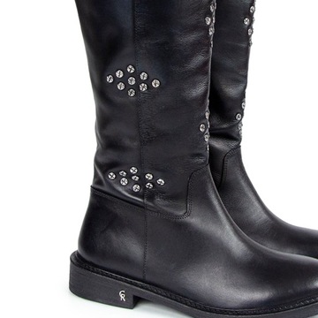 CARINII B9853 ОФИСНЫЕ БОТИНКИ КОЖАНЫЕ ЧЕРНЫЕ 38