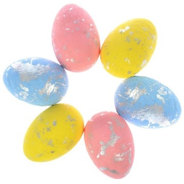 JAJKA WIELKANOCNE Z ZAWIESZKĄ POSREBRZANE JAJA 6SZT OZDOBA WIELKANOCNA