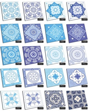 НАКЛЕЙКИ НА ПЛИТКУ ПВХ 20х20 см ЦВЕТНЫЕ AZULEJOS