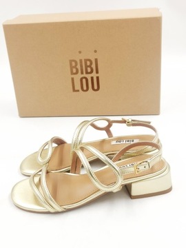 Złote Sandały skórzane eleganckie BIBI LOU R.35 BI8S