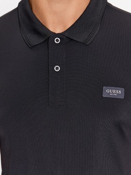 Koszulka polo GUESS czarna Slim Fit Tech Stretch - L