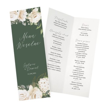 Menu Weselne Karta Menu Nature - WZORY