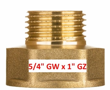 Redukcja mosiężna 5/4 x 1 cal mufowo nyplowa