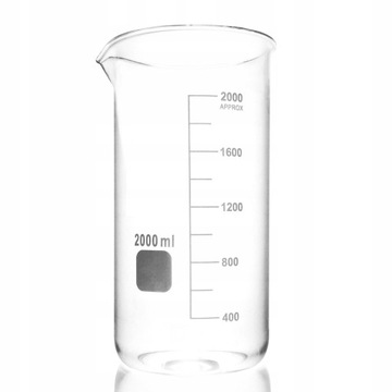 LABORATORYJNA ZLEWKA WYSOKA 2000ml SZKLANA BORO 3.3 PODZIAŁKA
