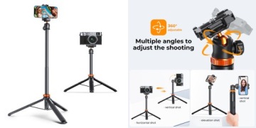 Штатив для селфи K&F Concept 2в1 с держателями для телефона/камеры/пульта дистанционного управления Bluetooth