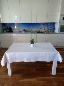 Плотная грязеотталкивающая белая скатерть LUX 200X310