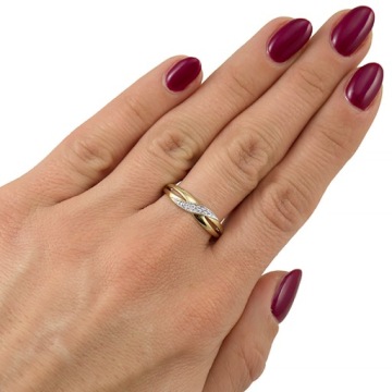 ЗОЛОТОЕ ОБРУЧАЛЬНОЕ КОЛЬЦО 585 ЦИРКОНИЙ 14К R15