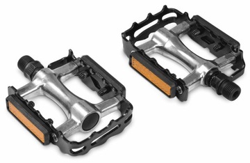 PEDAŁY ROWEROWE ALUMINIOWE KROSS STARTER 2.0 CZARNE ODBLASKI MTB