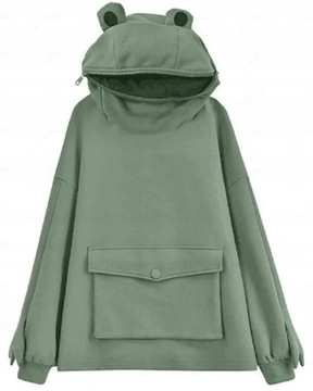 BLUZA ŻABA CIEPŁA Z DŁUGIM RĘKAWEM Z KAPTUREM