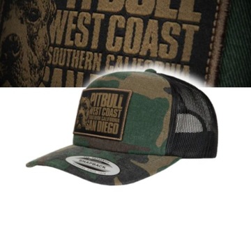 PITBULL WEST COAST CZAPKA MESH SNAPBACK BLOOD DOG WOODLAND CAMO