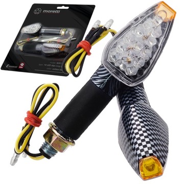 Kierunkowskazy uniwersalne 008 led 14 diod Carbon