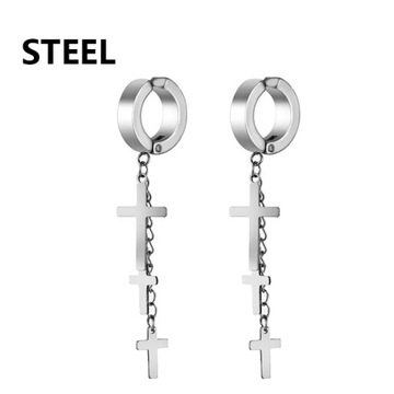 16 пар магнитных сережек из нержавеющей стали без пирсинга, висячие крестики