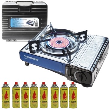 Kuchenka turystyczna gazowa Tiross TS-266 + 8 gaz
