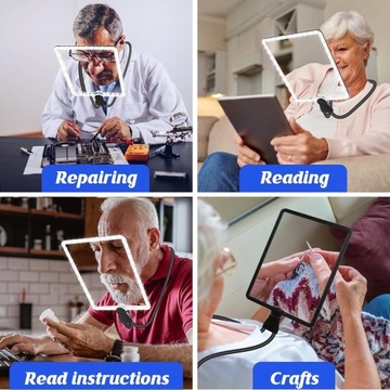 ЛУПА 5-кратная ДЛЯ ЧТЕНИЯ БЕЗ РУК ДЛЯ ПОЖИЛЫХ