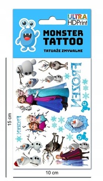 NAJLEPSZE TATUAŻE ZMYWALNE DLA DZIECI DZIECIĘCE FROZEN KRAINA LODU WZORY