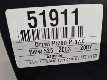BMW 5 E61 DVEŘE PŘEDNÍ PRAVÉ 475/9
