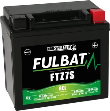 Akumulator ŻELOWY Fulbat YTZ7S GEL 6,3Ah 130A ZAMIENNIK YUASA EXIDE VARTA