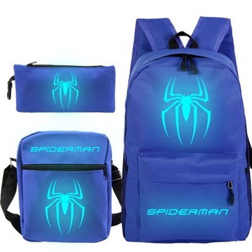 ZESTAW PLECAK TORBA PIÓRNIK SPIDERMAN ŚWIECĄCY