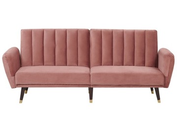 Sofa tapczan rozkładana różowa welur