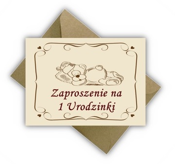 ZAPROSZENIA NA 1 URODZINY ROCZEK RETRO EKO