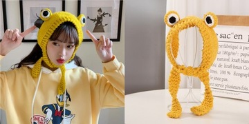 ШАПКА ЖЕНСКАЯ ЗИМНЯЯ ОСЕННЯЯ ТЕПЛАЯ ПОВЯЗКА НА УШИ ЗАВЯЗКА ЛЯГУШКА ЗИМА