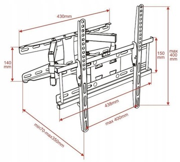 UCHWYT DO TV LCD/LED 23-60 45KG AR-50 ART