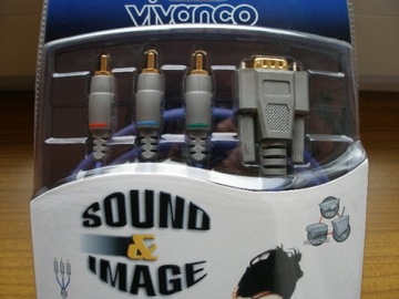 Kabel Component Video 3 x RCA -> VGA 15Pin 2m 100% OFC Vivanco Sklep W-wa