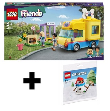 LEGO FRIENDS FURGONETKA RATUNKOWA PSÓW 41741 + LEGO 30645 ZESTAW PREZENTOWY