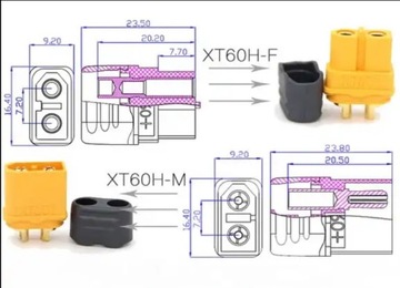 РОЗЕТКА + ВИЛКА XT60H С КРЫШКОЙ В КОМПЛЕКТЕ