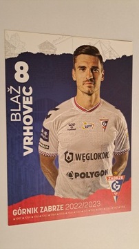 BLAZ VRHOVEC - GÓRNIK ZABRZE 2022/2023 KARTA AUTOGRAFOWA - ZDJĘCIE