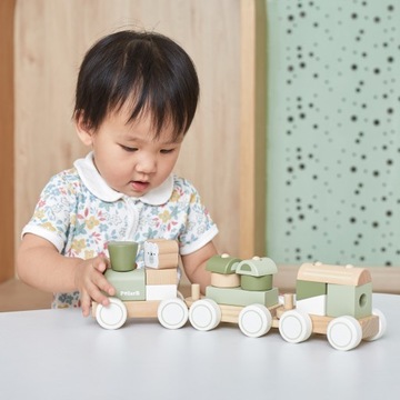 VIGA PolarB ДЕРЕВЯННЫЙ ПОДНОС С ДЕРЕВЯННЫМИ БЛОКАМИ-ПАЗЗЛАМИ