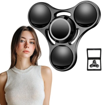 Metalowy fidget spinner speed antystresowy cichy 5,7 cm czarny zabawka