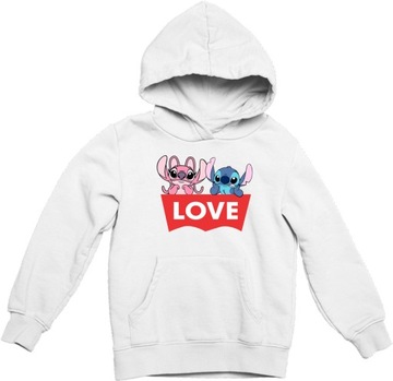 Bluza Z Kapturem Biała Lilo and Stich 3 M