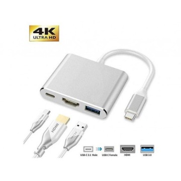 Multiport ADAPTER TYP-C ROZDZIELACZ HDMI + TYP-C + USB DEX 4K UltraHD