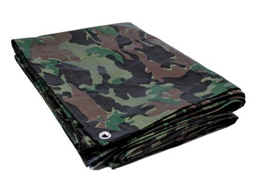 PLANDEKA KAMUFLAŻOWA 4X5m WZMACNIANA PLANDEKI TARP