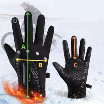 DOTYKOWE RĘKAWICZKI SPORTOWE WODOODPORNE RĘKAWICE ROWEROWE ZIMOWE + GRATIS