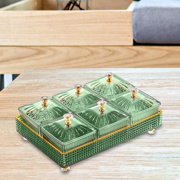 Фруктовая тарелка со съемной крышкой на 6 решеток Candy Green