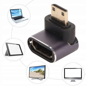 МИНИ HDMI УГЛОВОЙ АДАПТЕР 8K 60ГЦ 90 ГРАДУСОВ