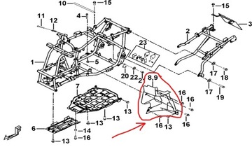 ЛЕВЫЕ КОЛЕСНЫЕ АРКИ ПЕРЕДНЕЕ ПЛАСТИКОВОЕ КРЫЛО Quad ATV TGB BLADE 425cc OEM!